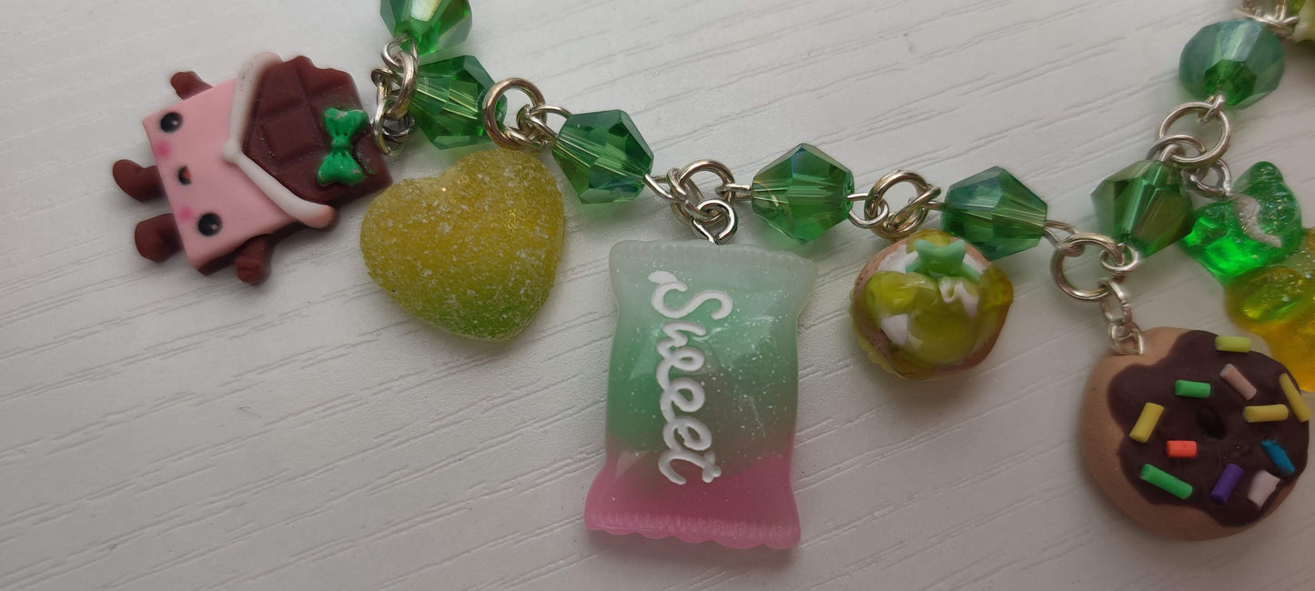 Green Kawaii Candy Charm Bracelet